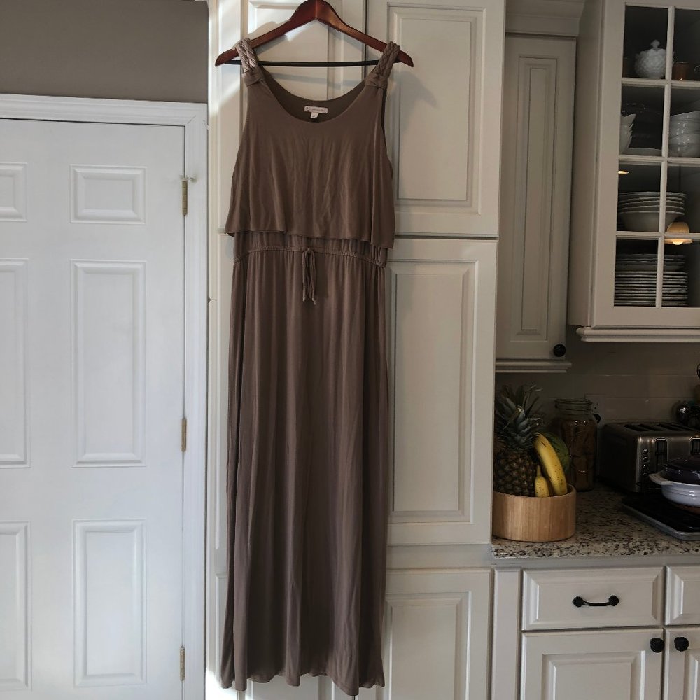 DB Long Dress Drawstring waist Braided straps sz L